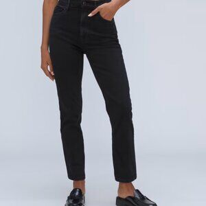 Everlane The Original Cheeky Jean / coal dark grey washed black / 25 ankle